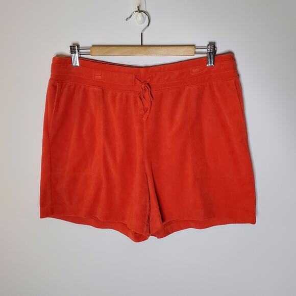 J Jill Fit Orange Terry Cloth drawstring Shorts In Great used condition  - Med - Picture 2 of 10